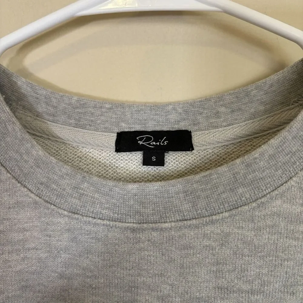 Rails‎ Dani Heather Grey Sweatshirt Crewneck two tone Women's Small - Picture 5 of 8